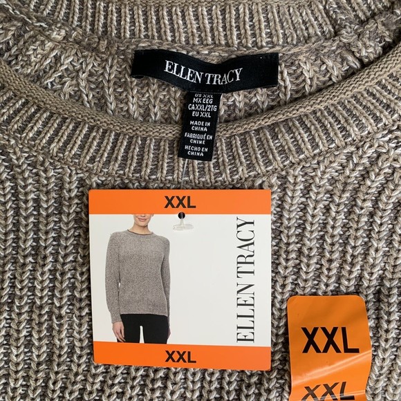 Ellen Tracy Ladies' Comfy Roll Neck Sweater Size XXL Oatmeal Marl Beige - Picture 12 of 12